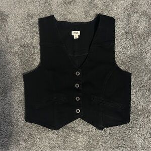 black denim vest